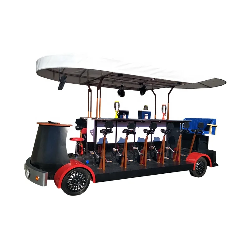 16-Person Park Sightseeing Mobile Electric Beer Bike Europe Standard Street Steel Fork Disc Brake Ordinary Pedal Beach Cycling