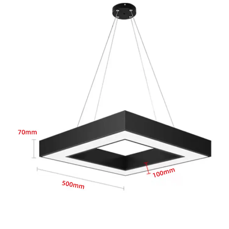 Rectangular linear light Modern studio office building shopping mall club project led square Pendant Lights