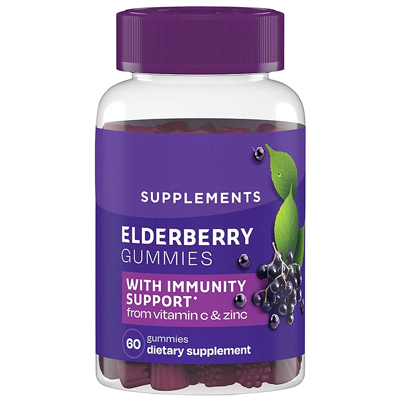China Manufacturer OEM Services Immune Support Antioxidant Protection Elderberry Gummies With Vitamin C And Zinc