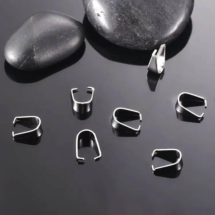 Transistors 200pcs/wholesale plated real gold connector snap clip on pendant for gold necklace leather rope clasp