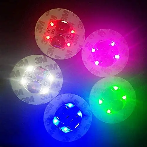 Creativity Party Supplies Eva Led Coaster Glowing Cup Light Sticker Glow In The Dark Light Up Coaster for Nightclubs Parties