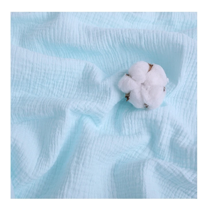Factory wholesale Ready Goods Dyed Cotton Muslin Gauze Fabric double layers gauze for Clothes