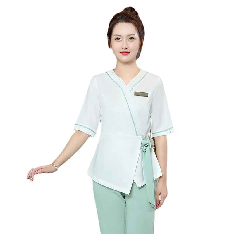 Esthetic Uniform Women Beauty Salon Clothing Autumn Sauna Foot Bath Uniforms Hotel Waiter Work Clothes SPA Uniform