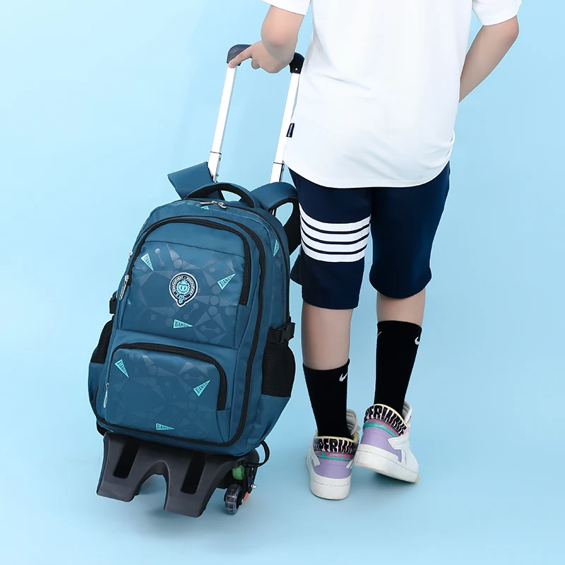 Wholesale high quality large waterproof boys teen trolley high school bag backpack with wheels