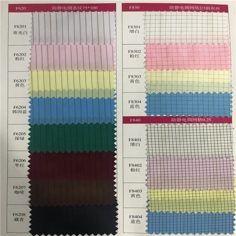 
Factory Supplier New Brand 2021 Maid Uniform Fabric Antistatic 5mm Grid Fabric 