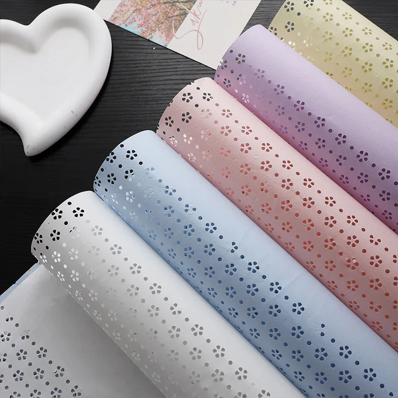 Packaging Material Creative Hollow Waterproof 51*51cm Wrapping Paper For Flowers