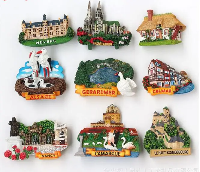 World Famous Painting Variout Styles Photo Frame Refrigerator Magnets, Customized Different Countries 3D Painting Fridge Magnets