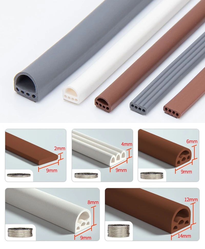 Customization OEM/ODM Security Door Gap Various Types shapes colors TPE SR silicone rubber self-adhesive 3M tape sealing strip