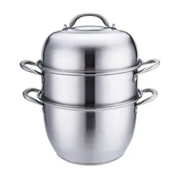 28 / 30 / 32 / 34  CM Three- Layer Steamer Steamer Cooker Stainless Steel Steamer Pot Steaming Food Couscous Home Using Cookware
