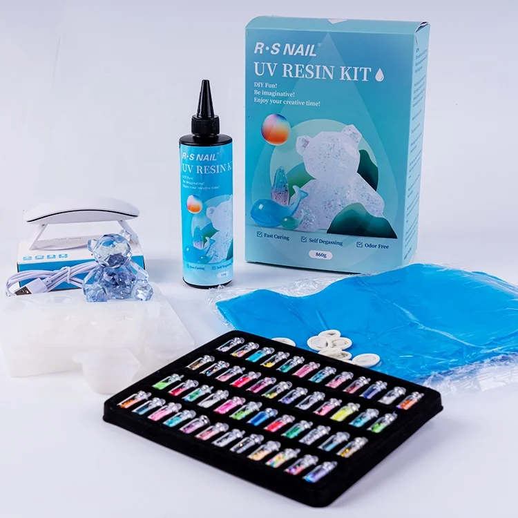 R S High Transparency No Heat Less Bubble Uv Resin Set Kit Resin Art Set