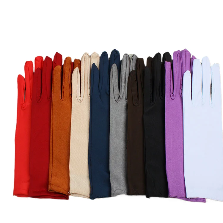 xiaozhangyin Spandex classic thin ladies short multi-color soft comfort quality sunscreen high elastic etiquette dance glov