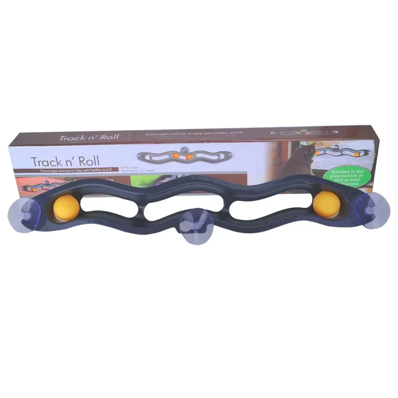 Pet track ball sucker toy window sill glass adsorption cat training claws wholesale