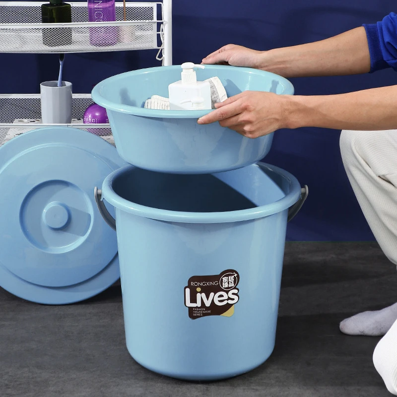 Factory Wholesale 10 Gallon 37.5 Liter Plastic Water Bucket With Handle For Household Cleaning