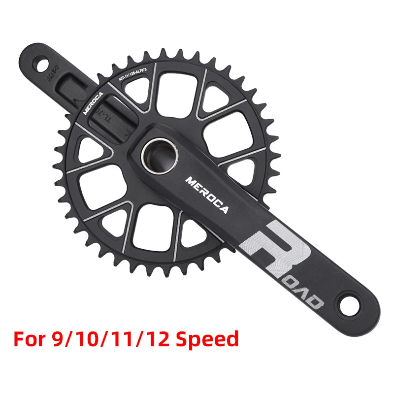 MEROCA ROAD Aluminum Alloy Road Bike Off-road Chainwheel 40T 42T Single Disc Hollow Integrated Crank Bicycle Crankset