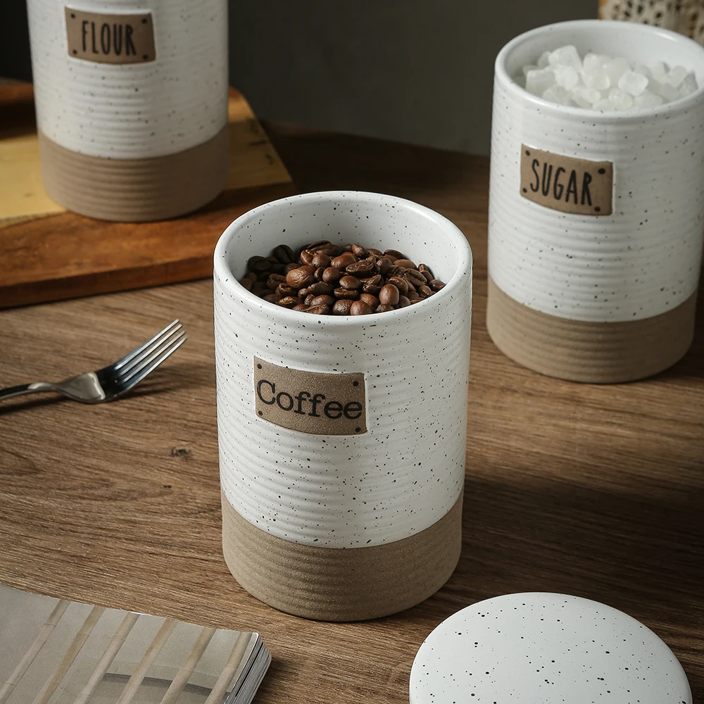 Wholesale Price Air Tight Sealing Canister Storage Food Storage Jar for Cereal Flour Ceramic Jar