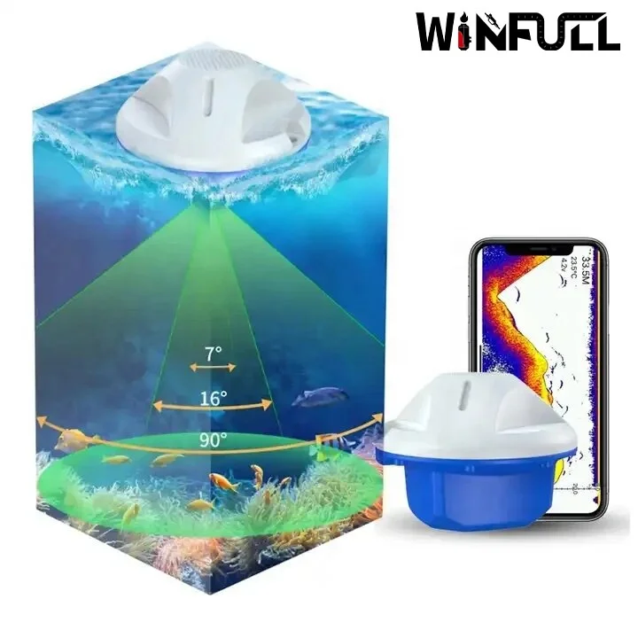WINFULL SmartPhone Wireless Control Underwater Echo Sounder Portable Sonar Sensor Fish Finder For Fishing Boat Ice Fishing