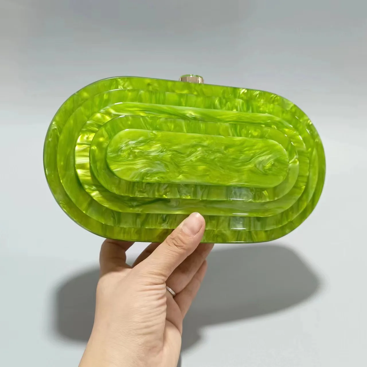 Summer dinner retro European and American splicing resin bag trend acrylic single shoulder chain bag for women