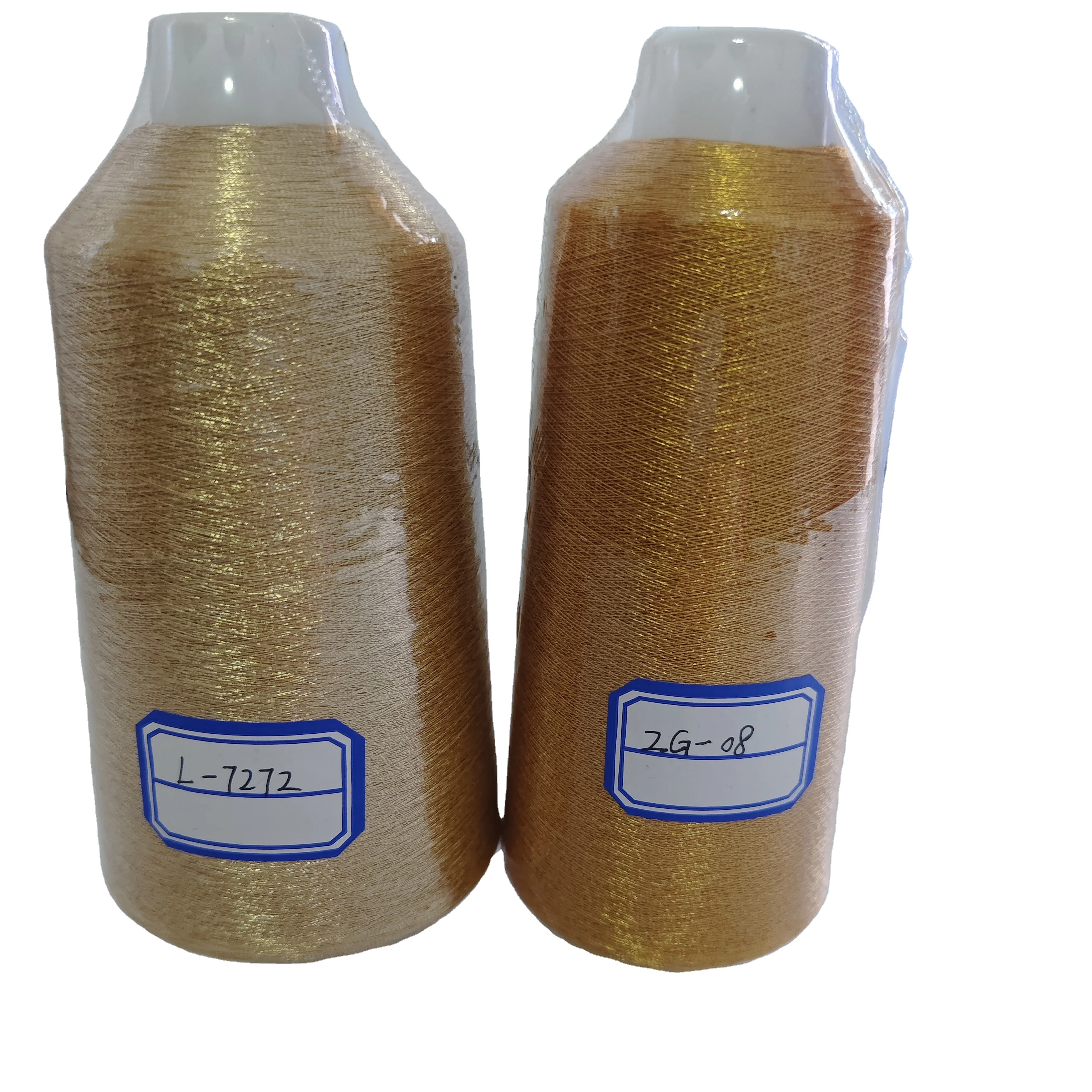 7272  KR GOLD 150D Metallic yarn  MS/ST type Gold metallic Thread for  embroidery China Lurex metallic yarn