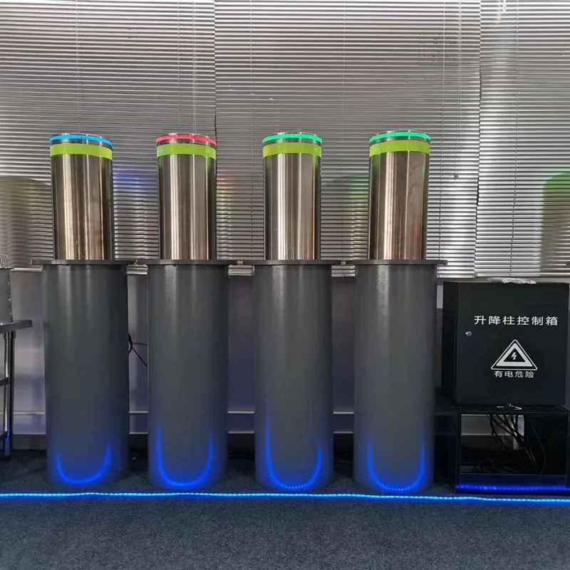 stainless steel retractable traffic road safety automatic hydraulic rising bollard