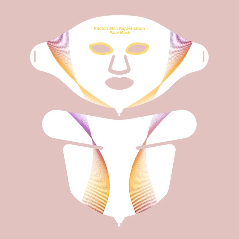 Home Use Beauty Device Portable Skin Rejuvenation PDT Photon 7 Color Led Silicone Facial Mask