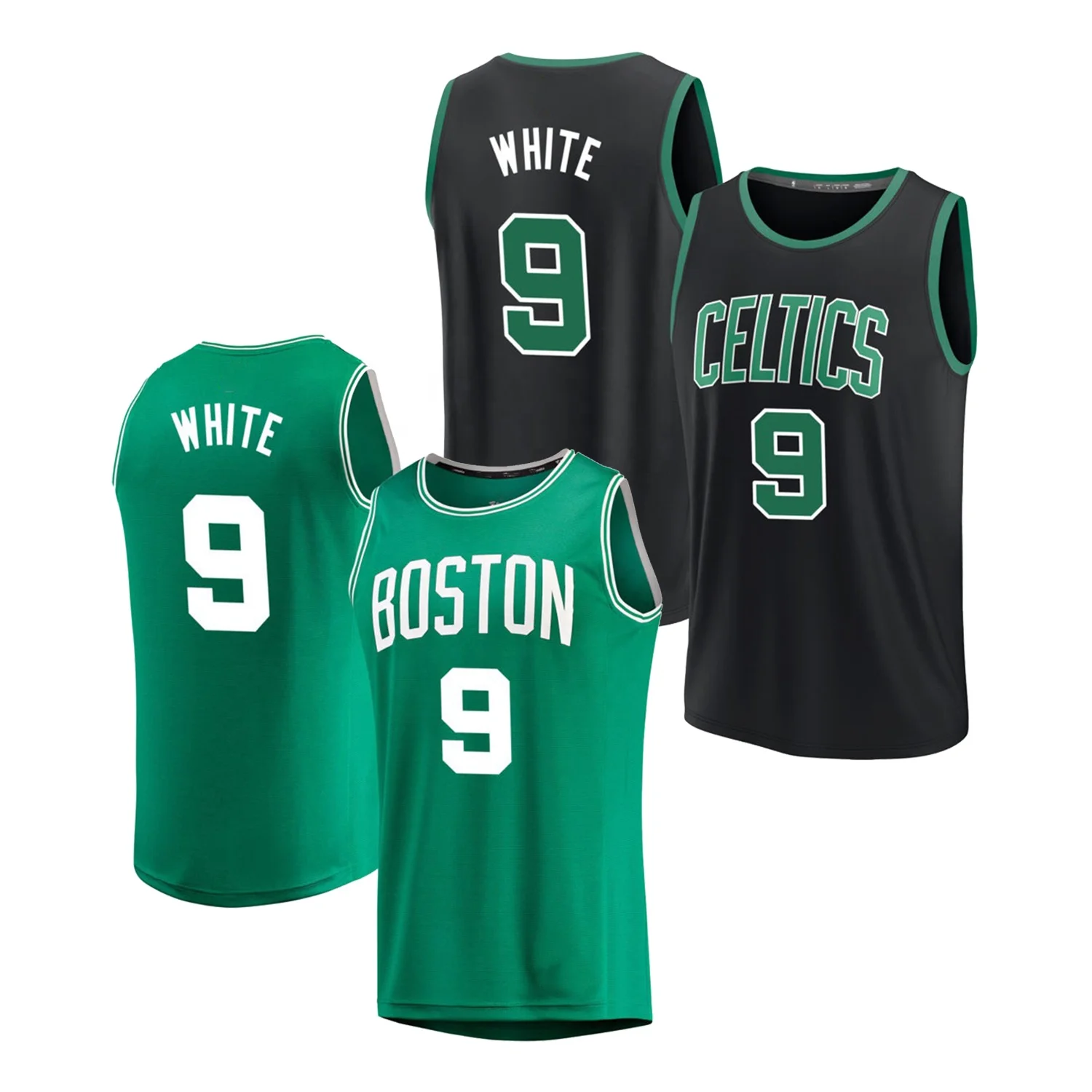 Celtics #9 белые бостонские рубашки баскетбольная майка вышитая сшитая униформа мужские на заказ городская молодежная одежда