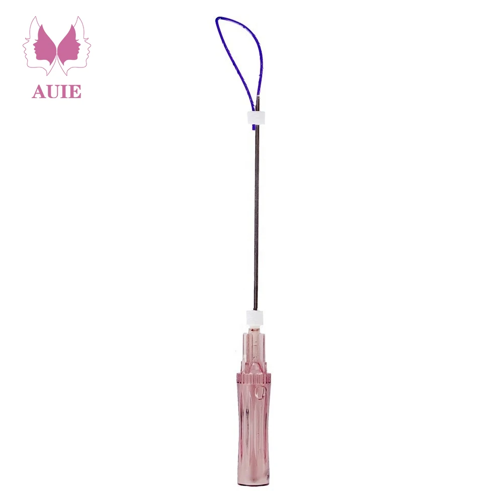 Hot sale barbed thread pdo curved L 19G 100mm suture needles 3d 4d cog thread for facelift