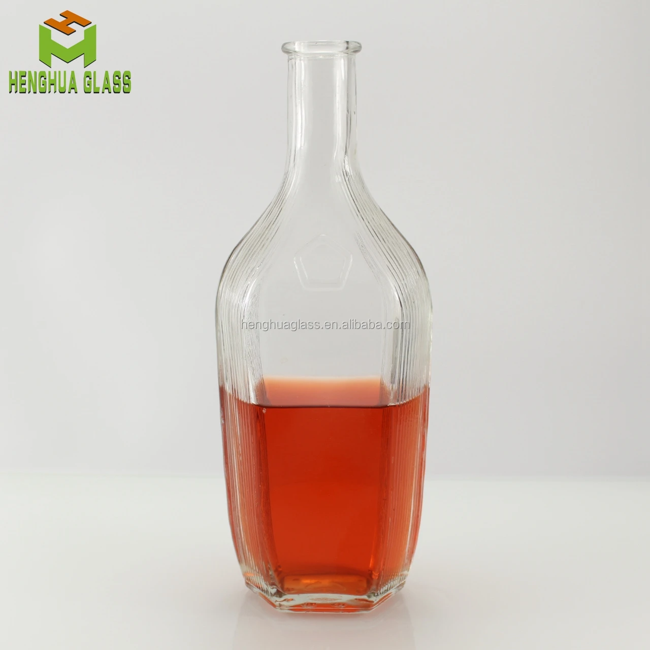 oem 20oz square empty  glass whisky bottle 600ml vsop spirits  xo liquor vodka spirit rum flask tequila  glass bottle with cork