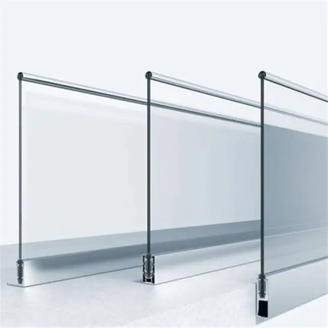 Easy Diy Install Balcony Frameless Glass Railing With Led Light 6063-T5 Aluminium Tempered Glass Stair Railing U Channel