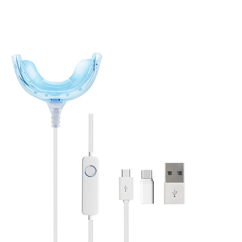CE Certificated Portable Mini LED Teeth Whitening Light Private Label Home Use with Mouth Tray USB Multi-Purpose Accessories