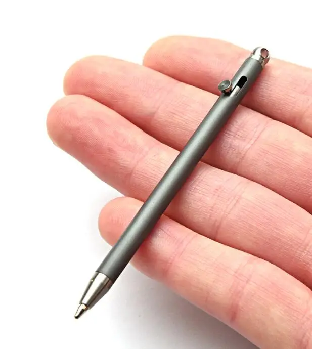 Creative pure titanium mini size 84mm*5mm metal pen EDC portable Keychain pen portable travel mini metal pen