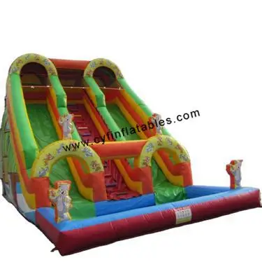 Tom cat and Jerry mouse cartoon inflatable water slide with water pool