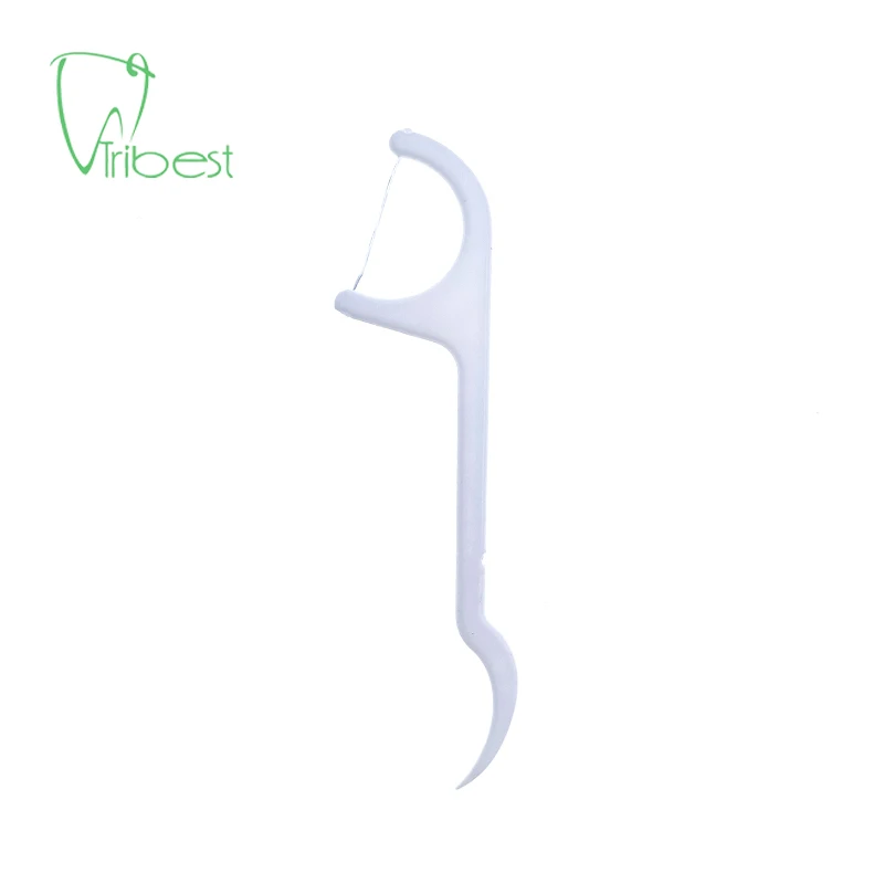 Tribest #1 Daily oral care High Quality Custom Logo 50pcs/bag Toothpick floss stick Dental floss toothpick