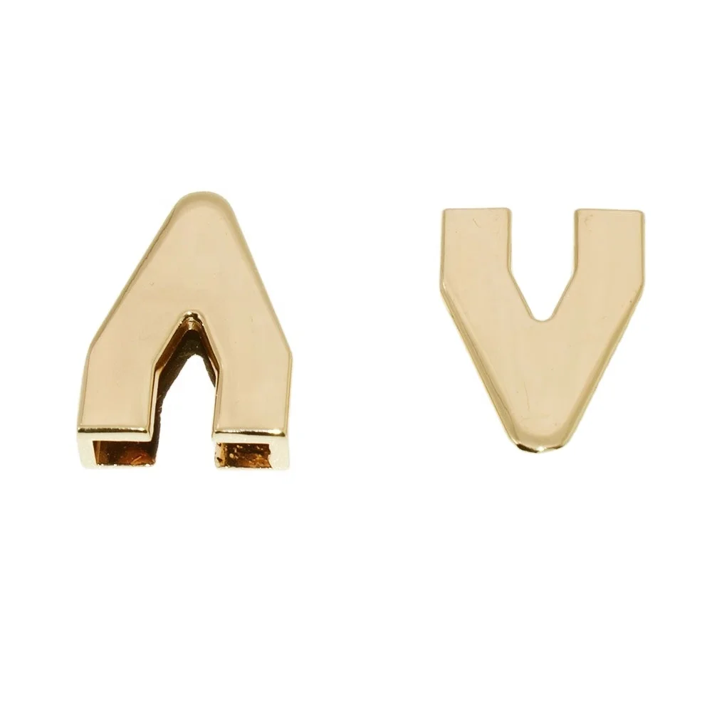 V shape tail clips end bags hardware metal Angle protector corner clip zipper end hand pull decorative buckle