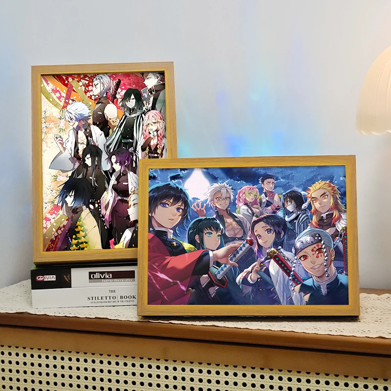 Anime Demon Slayer: Ganlu Temple Honey Glass Home Decoration Manga Painting Design Lighting Photo Frame Christmas Gift