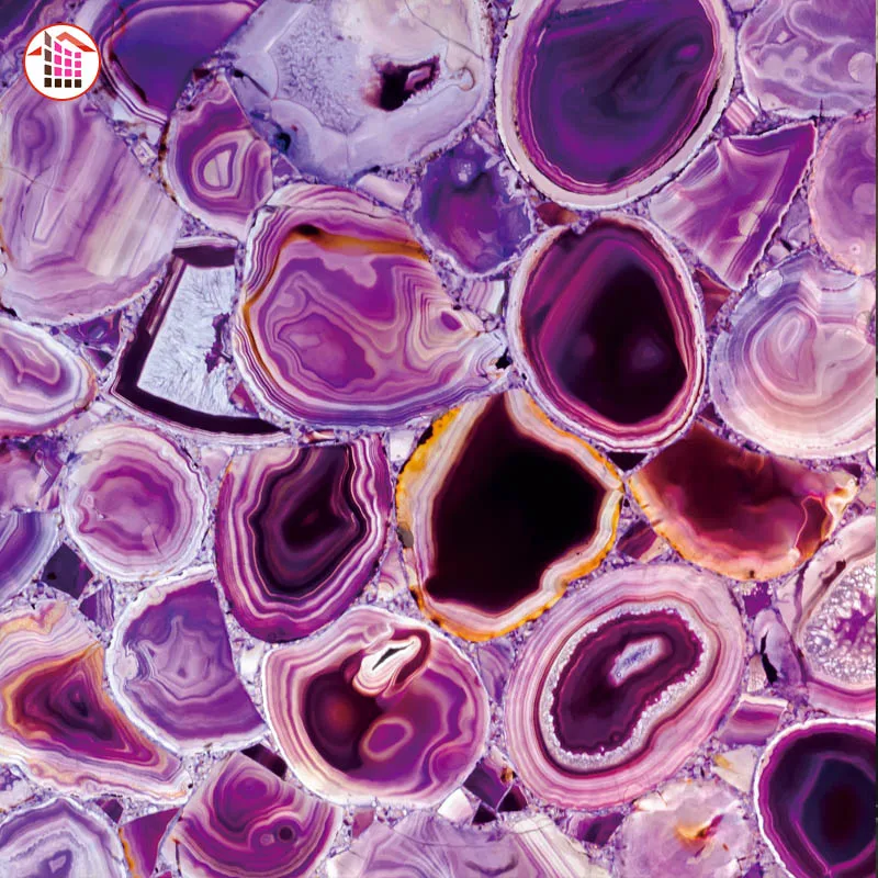 
luxury purple agate onyx backsplash 