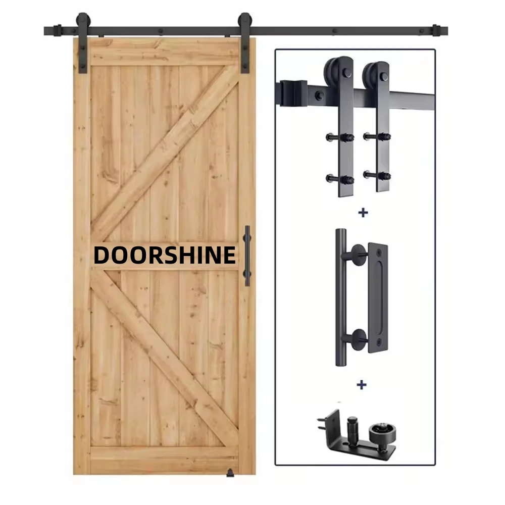 Black 2 Pack Latch Privacy Modern Rectangular Rustic Stainless Steel Window 6.1 Inch Cast Iron Sliding Pull Handle For Barn Door