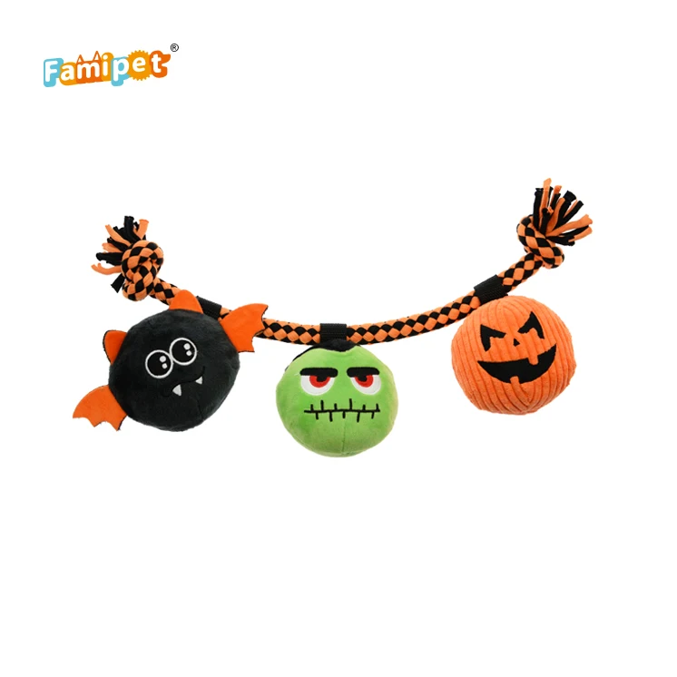 Halloween Interactive Design Of Interesting Ghost Rope Bunch Plush Dog Chew Toys
