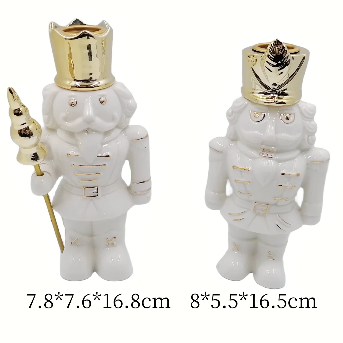 Isolated Christmas Nutcracker Soldier Ornaments Electroplated Ceramic Christmas Decoration for Holiday Decorations