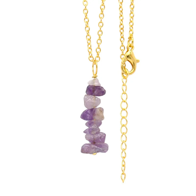 Rough Stone Quartz Jewelry Crystal 7 Chakra Healing Stone Crystal Necklace Amethyst Crystal Chips