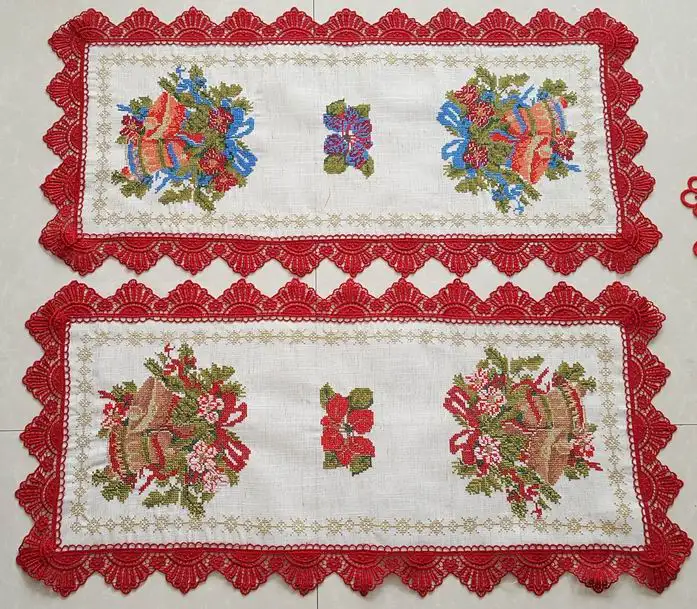christmas embroidered table cloths with hand cutwork