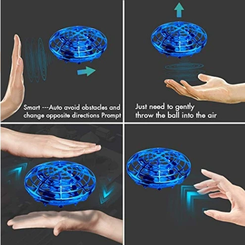 UFO Flying Ball Toys TURN RAISE Motion Hand-Controlled Suspension Helicopter Toy Infrared Induction Interactive Drone Kids Toy