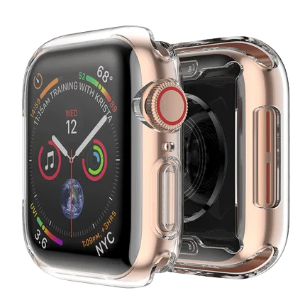 
Clear All around protective case for apple watch 40mm 44mm TPU soft for iwatch 6 5 4 SE 