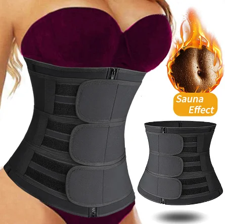 Латексные уменьшающие пояса и талии триммеры поддерживают неопреновый Пот пояс формирователь с молнией для похудения живота талии тренажер для женщин