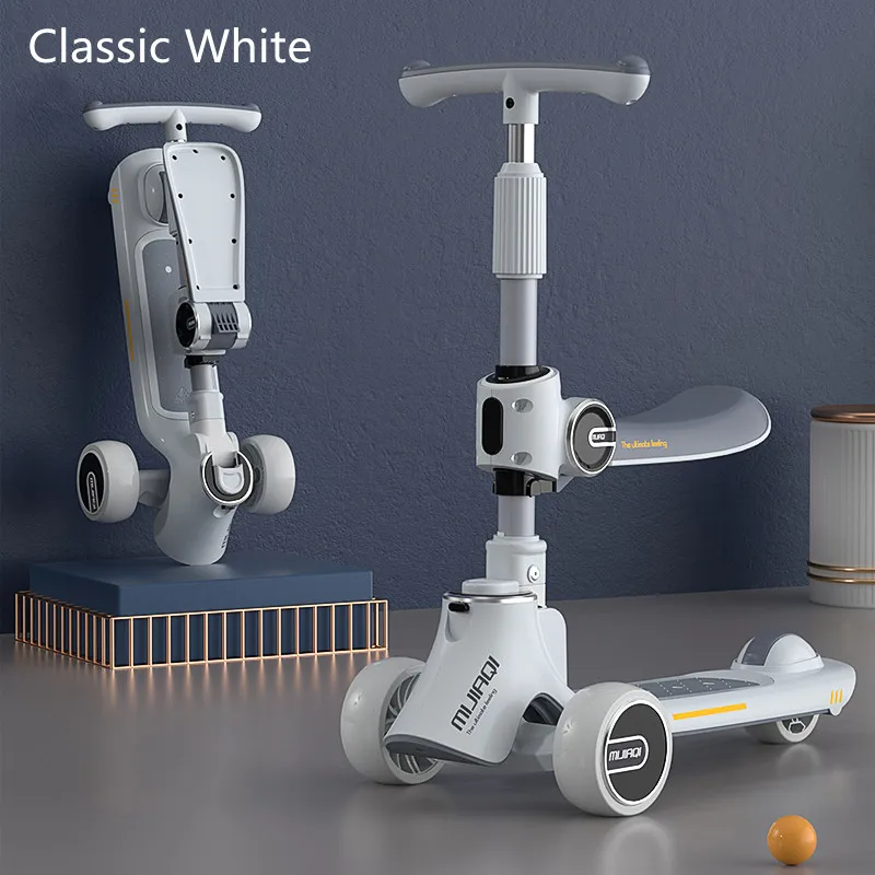  Kids Outdoor Sports Scooter with Seat One-key Removable