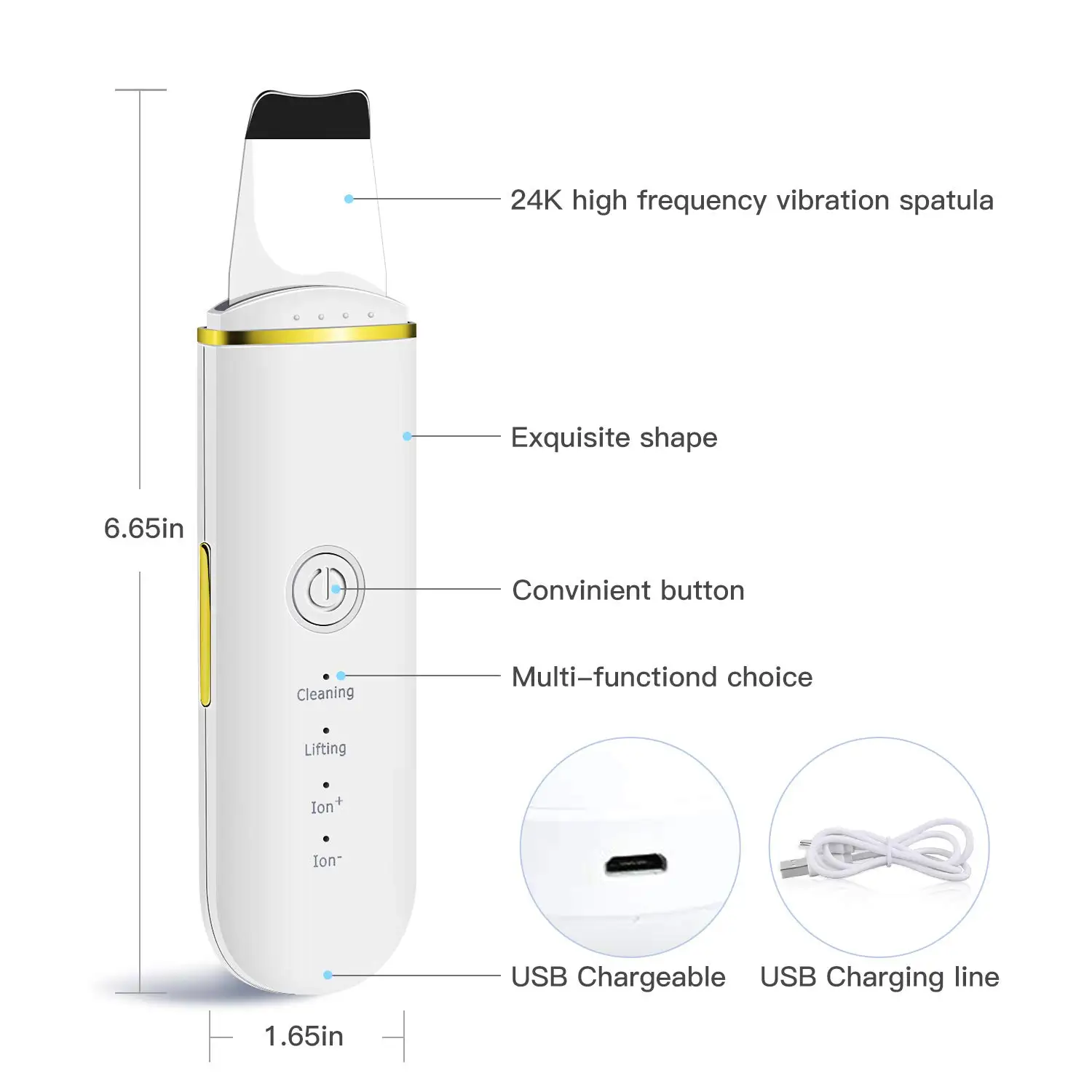 2021 New release electric ultrasonic pore cleaner High frequency blackhead remover skin cleaner with mist