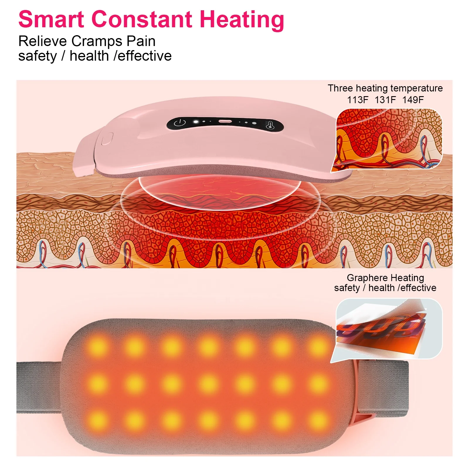 oem electric lumbar stomach heating massage womb uterus waist abdomen vibrating massager womb releive menstrual heat belt