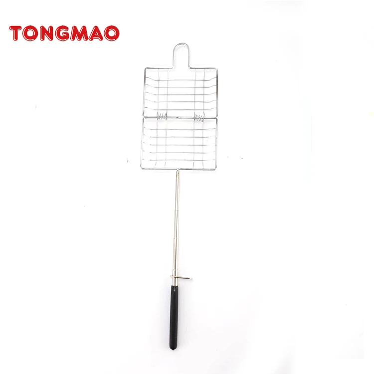 Foldable BBQ Fish Grill Rack Stainless Steel Fish Grilling Basket Barbecue Wire Mesh