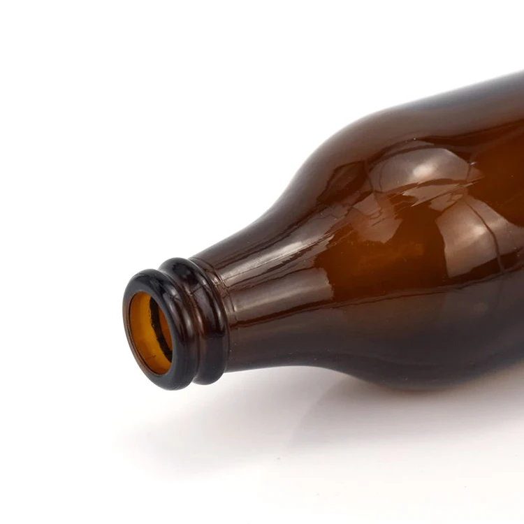 High quality empty 300ml amber beer glass bottle with crown cap