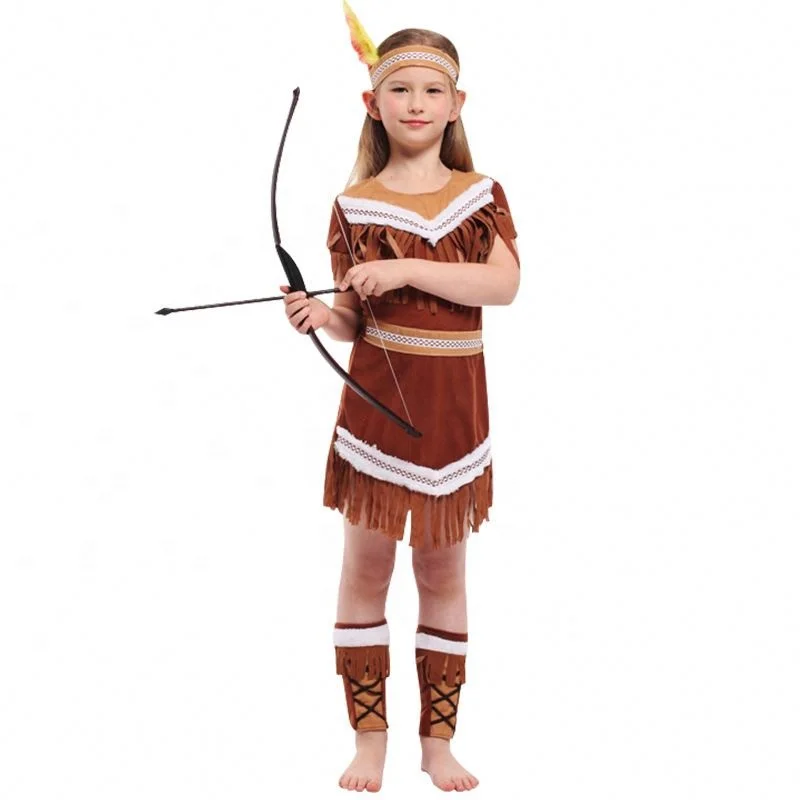 Костюм индийской принцессы на Хэллоуин для девочек Pocahontas Huntress Purim piry Party Mardi Gras маскарадный костюм
