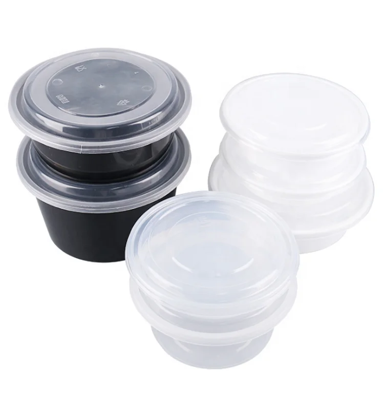 750ml 28oz PP Disposable Round Plastic Takeout Containers Food Packaging Box